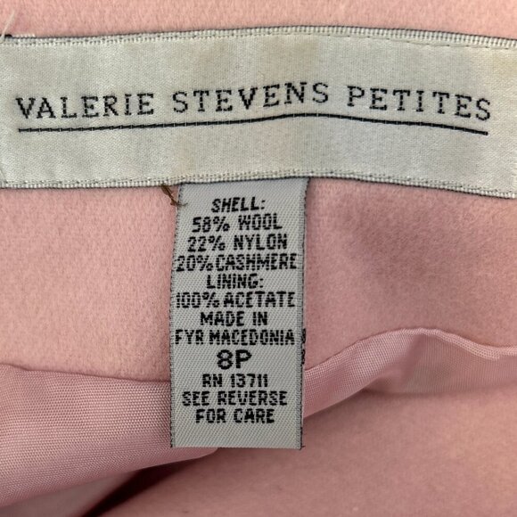 Valerie Stevens SZ 8P Petal pink wool blend blazer Office Old Money Preppy Quiet - Picture 6 of 7